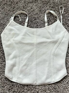 La Hearts Cream Sculpted Camisole Tank